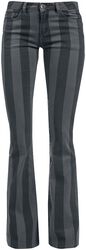 Grace - Black/Grey Striped Trousers, Gothicana by EMP, Tøybukse