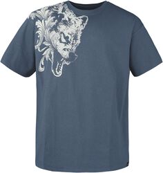 T-skjorte med ulvedesign, Black Premium by EMP, T-skjorte