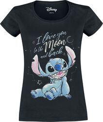 I love you to the moon and back, Lilo & Stitch, T-skjorte