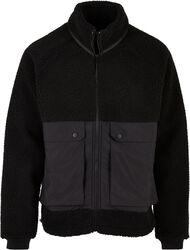 Short raglan sherpa jakke, Urban Classics, Overgangsjakke
