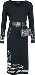 Gothicana X Elvira kjole med belte og veske, Gothicana by EMP, Middellang kjole