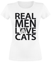 Real men love cats, Tierisch, T-skjorte
