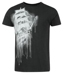 T-skjorte med spøkelsesskip print, Black Premium by EMP, T-skjorte