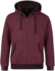 Hoodie with quilted structure, RED by EMP, Hettejakke