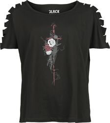 T-skjorte med cut-outs, Black Premium by EMP, T-skjorte