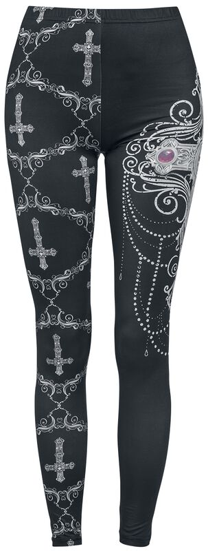 Gothicana X Anne Stokes - Svarte Leggings med Print