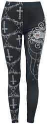 Gothicana X Anne Stokes - Svarte Leggings med Print, Gothicana by EMP, Leggings