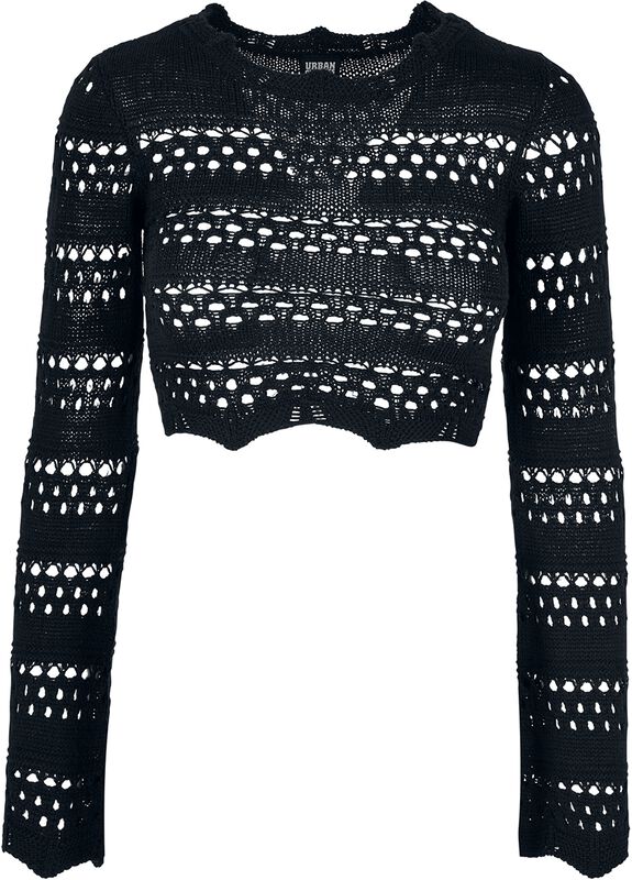 Ladies’ cropped crochet strikket genser