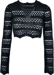 Ladies’ cropped crochet strikket genser, Urban Classics, Collegegenser