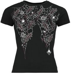 T-skjorte med edderkoppnett, Gothicana by EMP, T-skjorte