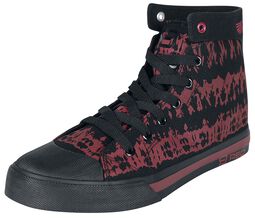 Rød/Svarte Batik-Look Sneakers, RED by EMP, Høye sneakers