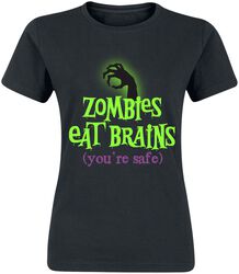 Zombies Eat Brains - You're Safe, Slogans, T-skjorte