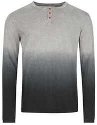Grå dip-dye langermet topp, Black Premium by EMP, Langermet skjorte