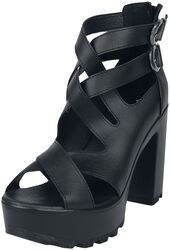 High heels med stropper, Black Premium by EMP, Høyhælete sko