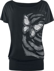 T-shirt with Butterfly Print, Full Volume by EMP, T-skjorte