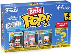 Minnie, Daisy, Donald + Mystery Figure (Bitty Pop! 4 Pack) vinyl figurines, Mickey Mouse, Funko Bitty Pop!