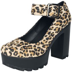 High heels med leopard print look, Gothicana by EMP, Høyhælete sko