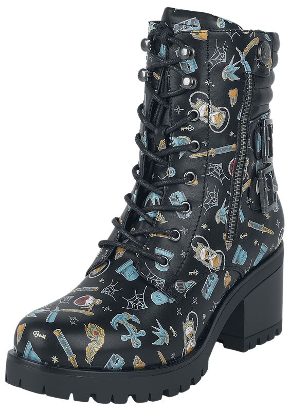 Lace-up boots med all-over print