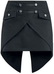 Black Skirt with Dovetail, Gothicana by EMP, Kort skjørt