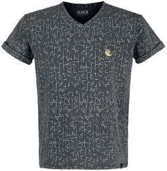 T-Skjorte med Rune Print, Black Premium by EMP, T-skjorte