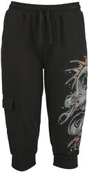 Leisurewear shorts med stort drage design, Black Premium by EMP, Shorts