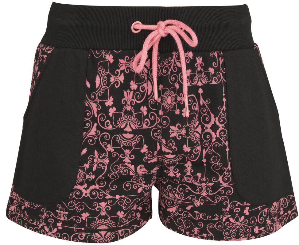 Shorts med rosa dekorasjoner