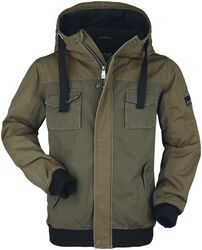 Olive Winter Jacket with Pockets, Black Premium by EMP, Vinterjakke
