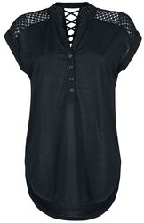Heeze - Back Lace Wide Slub Jersey T-skjorte, Rotterdamned, T-skjorte