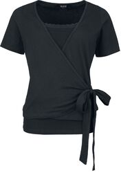 Dobbel-lags t-skjorte med knute, Black Premium by EMP, T-skjorte