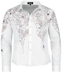 T-skjorte med spindelvev print, Gothicana by EMP, Langermet skjorte