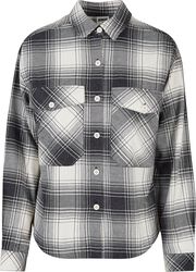 Ladies’ oversized rutete skjorte, Urban Classics, Langermet skjorte