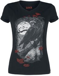 T-Skjorte med Ravn Print, Black Premium by EMP, T-skjorte