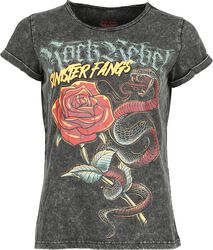 T-skjorte med old school slange og puff print, Rock Rebel by EMP, T-skjorte