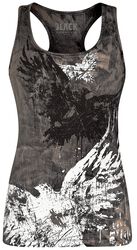 Washed Top with Print, Black Premium by EMP, Topp