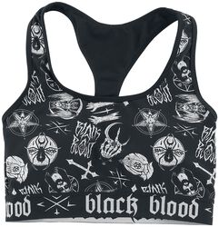 Bikini topp med okkulte symboler, Black Blood by Gothicana, Bikinitopp