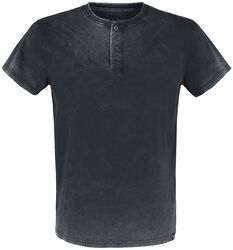 T-Skjorte med Vask og Knapper, Black Premium by EMP, T-skjorte