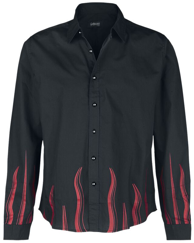 Langermet skjorte med flammeprint
