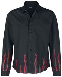 Langermet skjorte med flammeprint, Gothicana by EMP, Langermet skjorte
