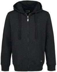 Melange Hoodie Jacket, Black Premium by EMP, Hettejakke
