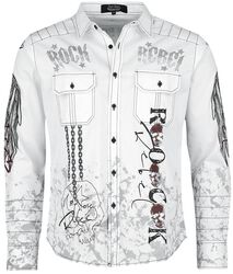 Skjorte med Rock Rebel print, Rock Rebel by EMP, Langermet skjorte
