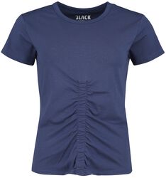 Blå t-skjorte med riller på framsiden, Black Premium by EMP, T-skjorte