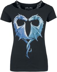 Gothicana X Anne Stokes - Svart t-skjorte med stort dragedesign på forsiden, Gothicana by EMP, T-skjorte
